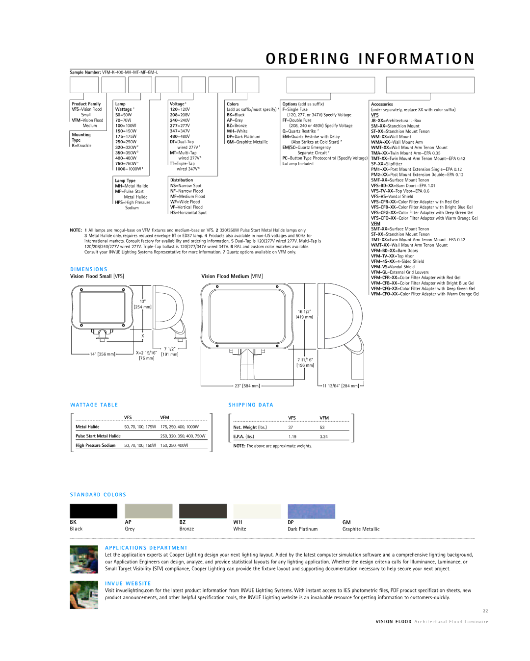 Cooper Lighting Vision Flood manual D E R I N G I N F O R M a T I O N, Voltage 