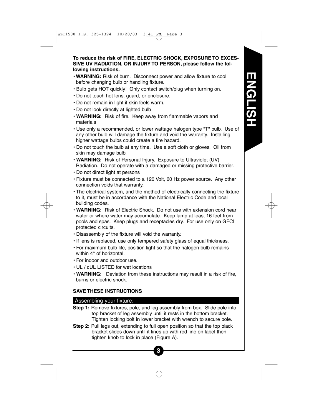 Cooper Lighting WZT1500 instruction manual Assembling your fixture 