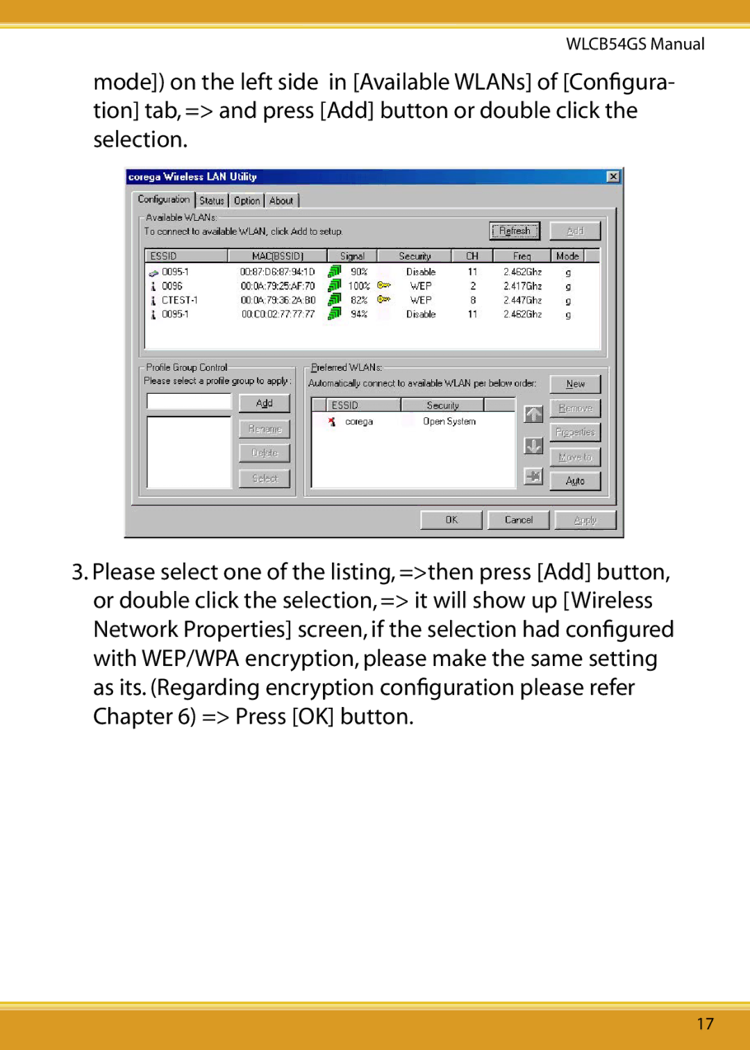 Corega 108M user manual WLCB54GS Manual 