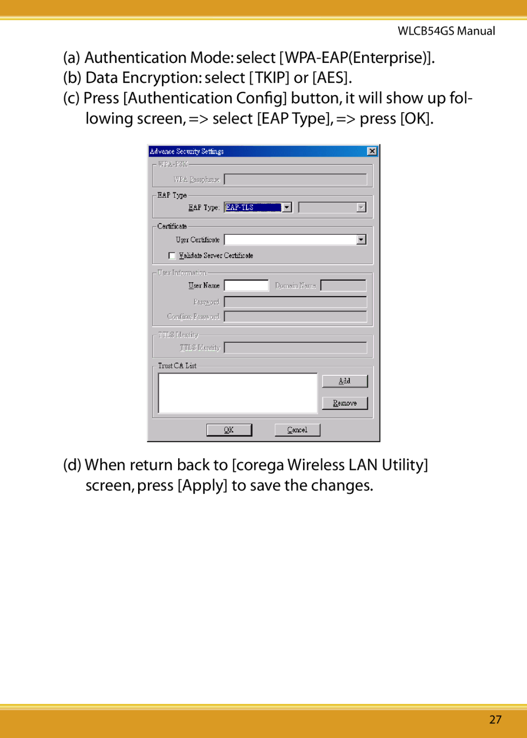 Corega 108M user manual WLCB54GS Manual 