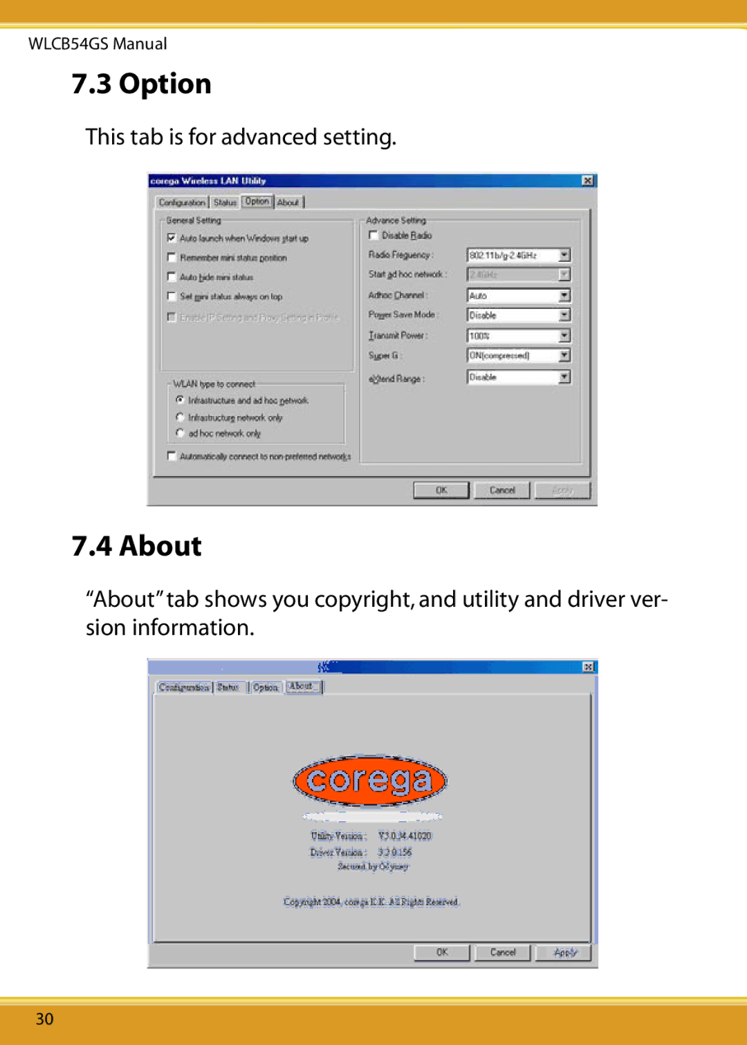 Corega 108M user manual Option, About 