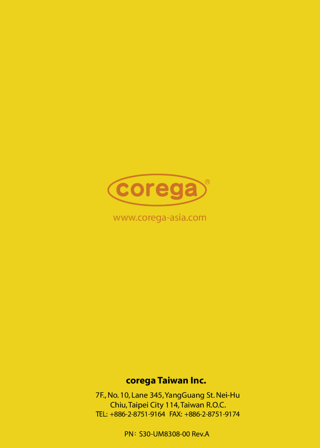 Corega 108M user manual Corega Taiwan Inc 