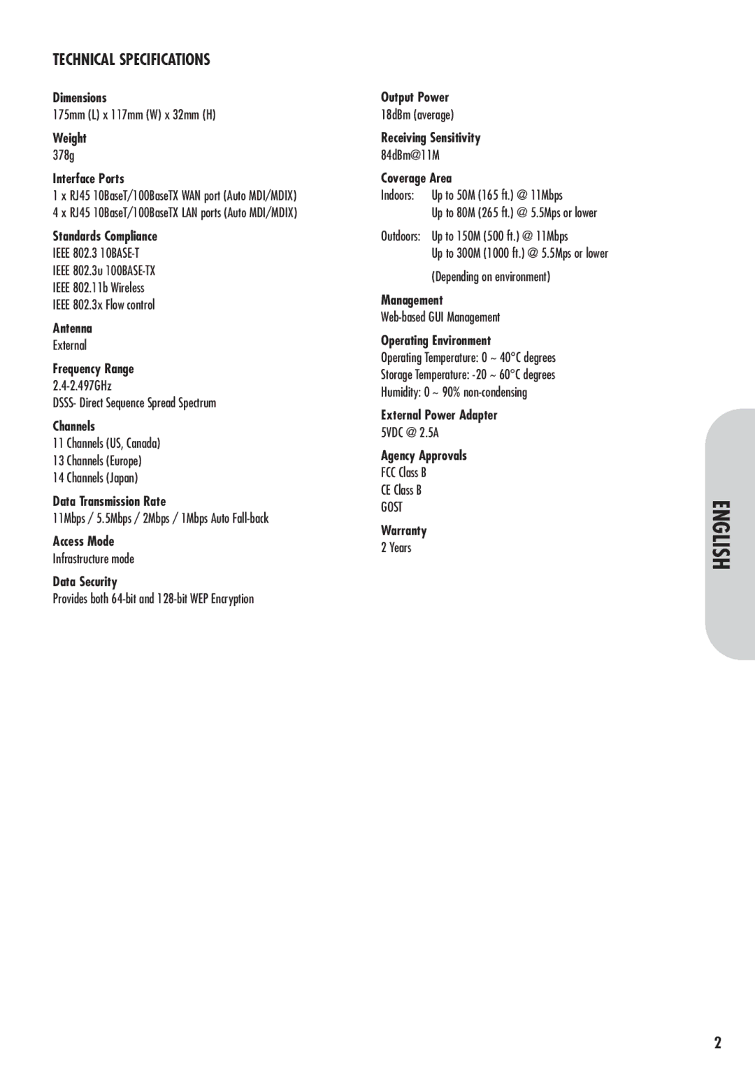 Corega 613-00041-01 manual Technical Specifications, Interface Ports 