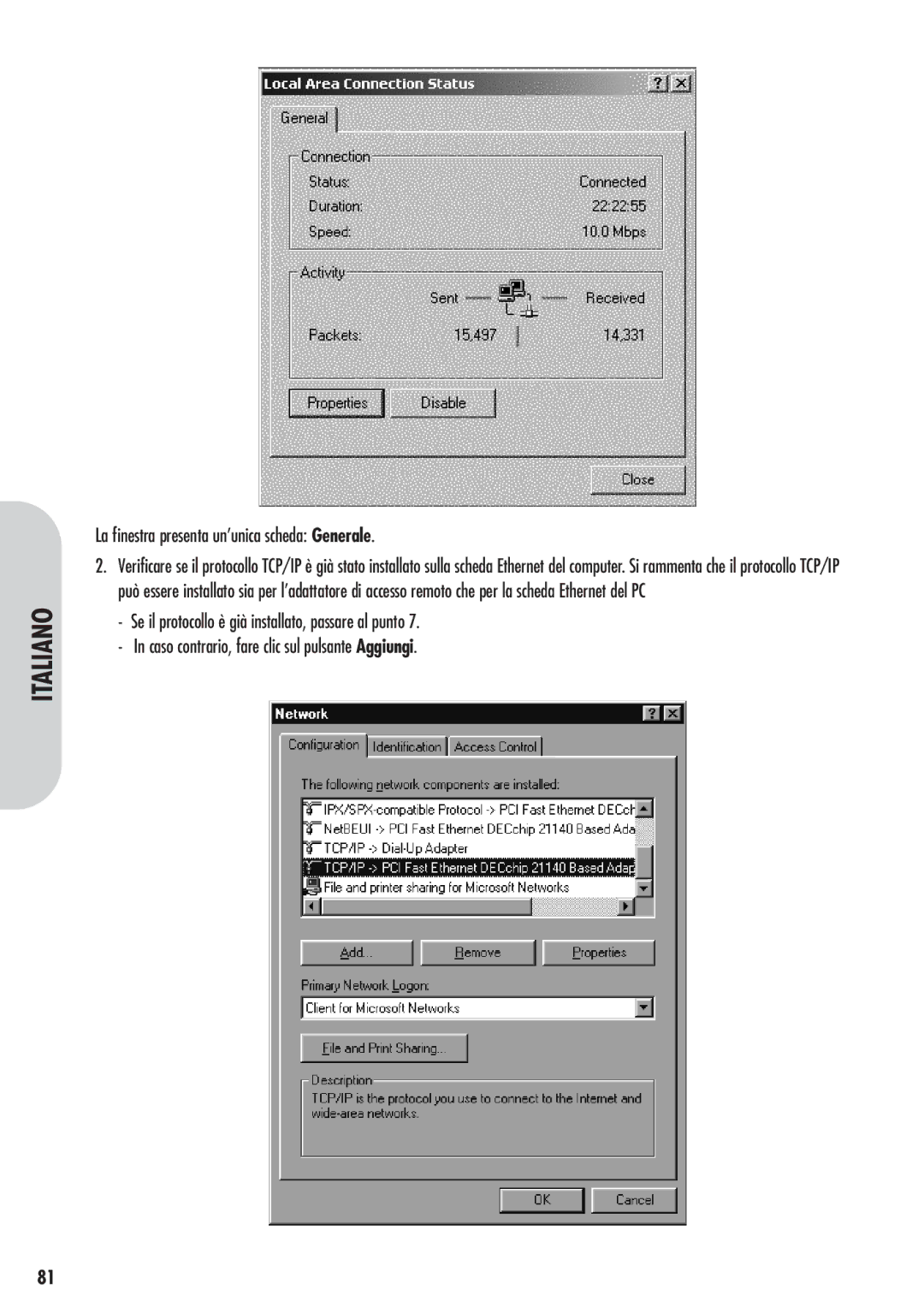 Corega 613-00041-01 manual La finestra presenta un’unica scheda Generale 