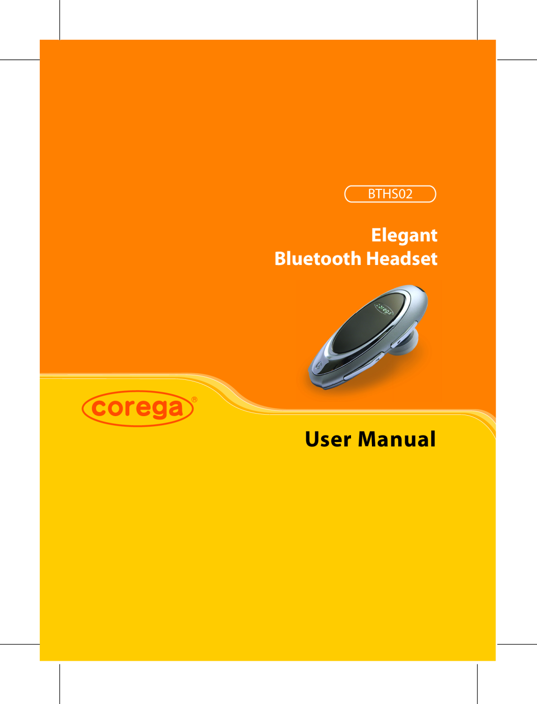 Corega BTHS02 user manual Elegant Bluetooth Headset 
