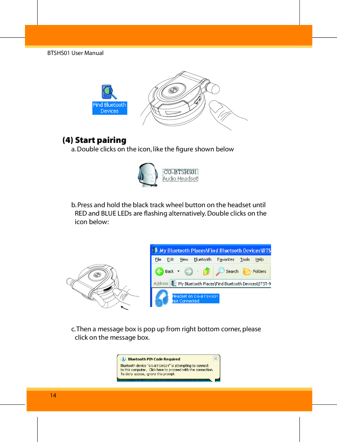 Corega BTSHS01 user manual Start pairing 