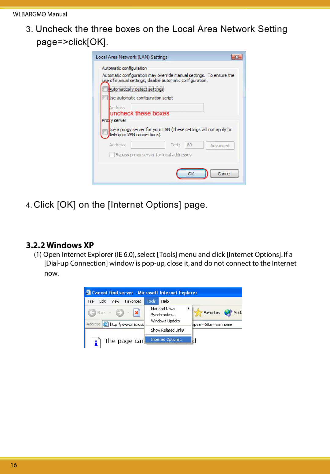 Corega CG-WLBARGMO user manual Windows XP 