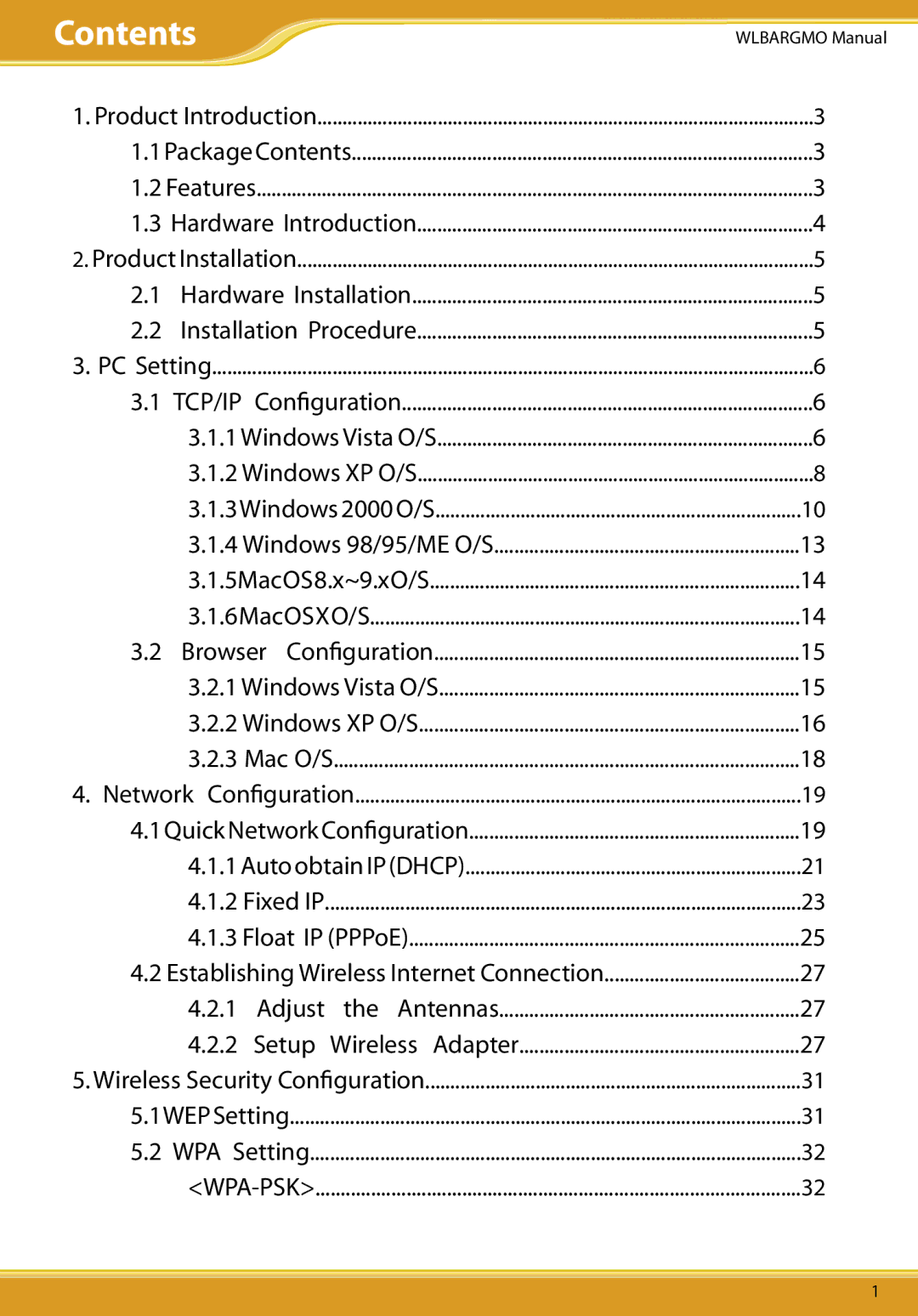 Corega CG-WLBARGMO user manual Contents 