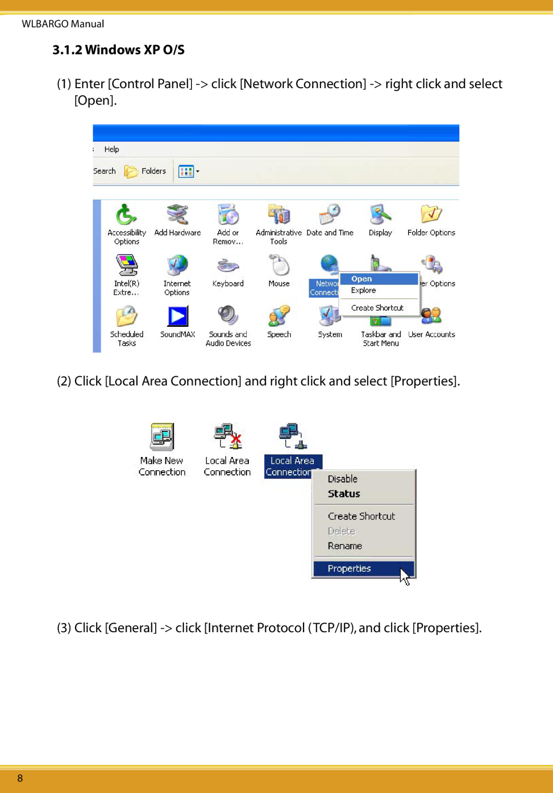 Corega CG-WLBARGO user manual Windows XP O/S 