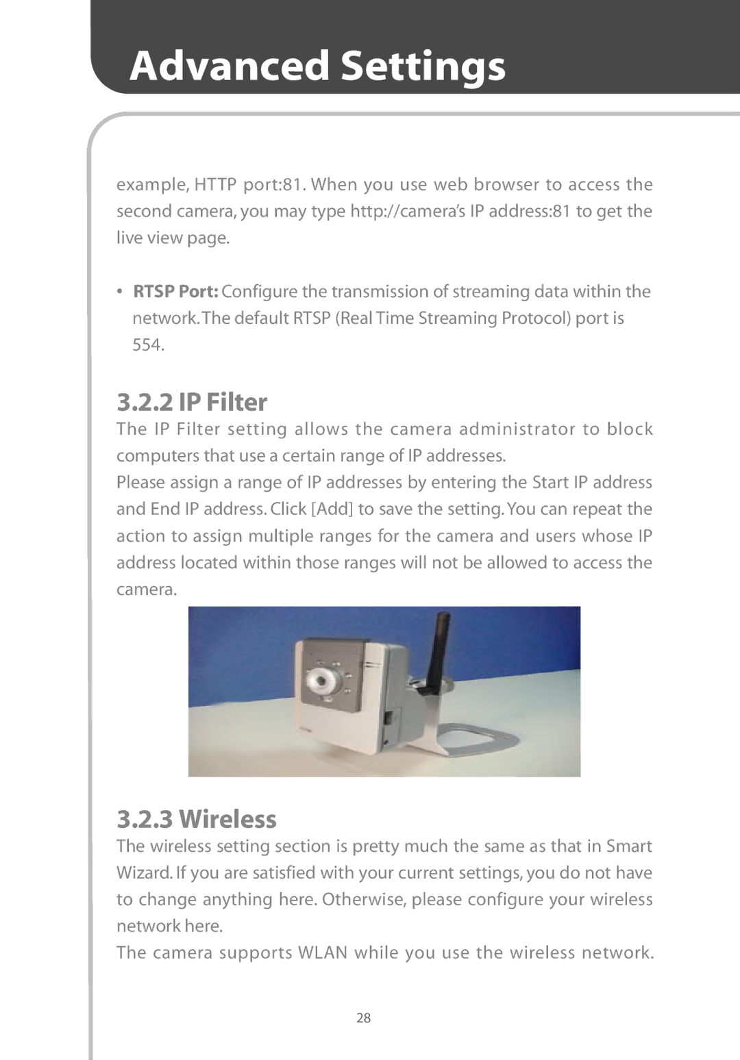 Corega CG-WLNCM4G manual IP Filter, Wireless 