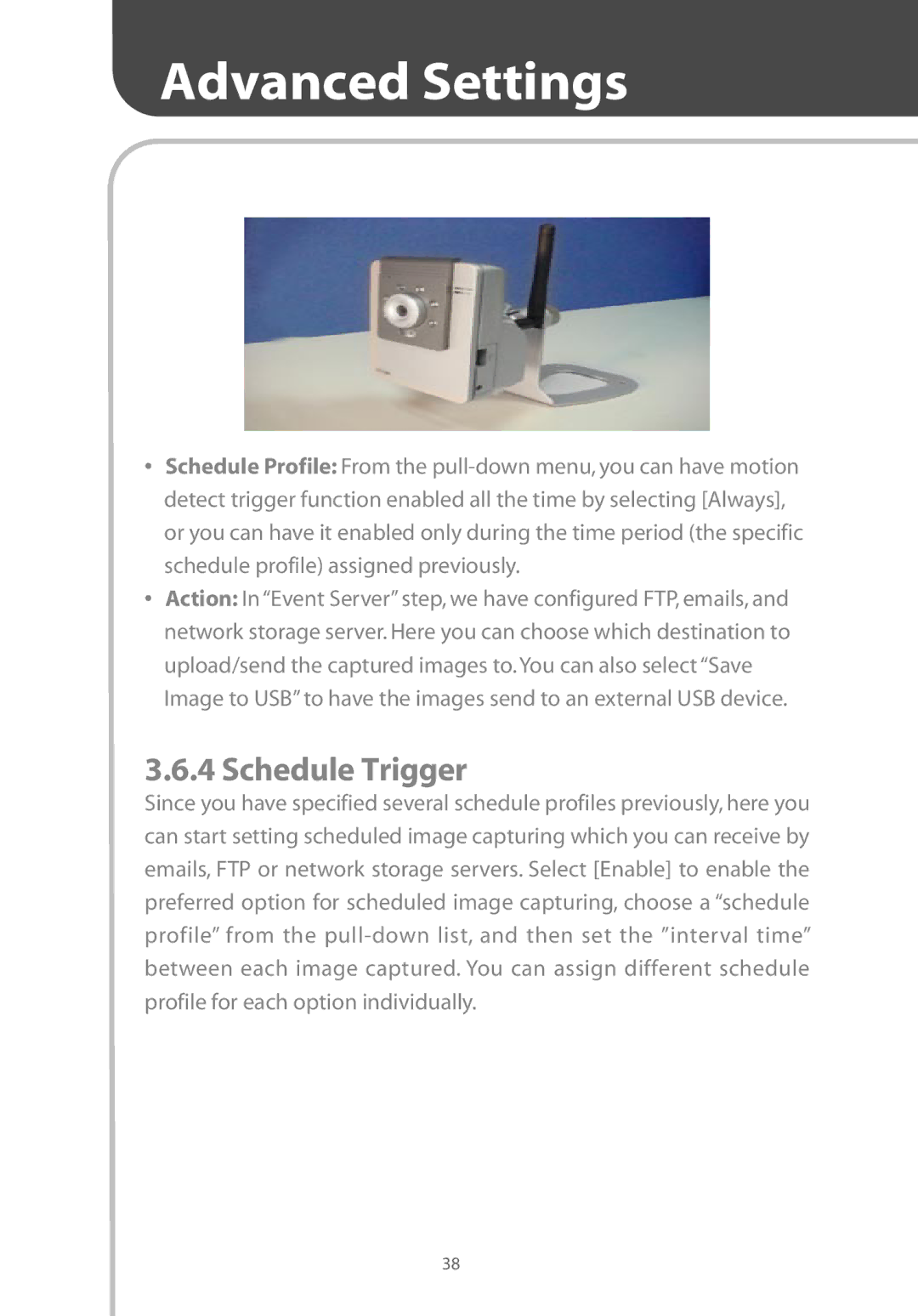 Corega CG-WLNCM4G manual Schedule Trigger 