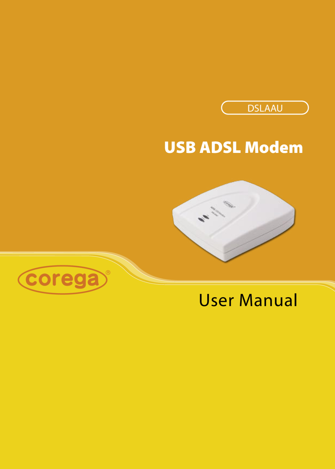 Corega DSLAAU user manual User Manual, USB ADSL Modem, Dslaau 