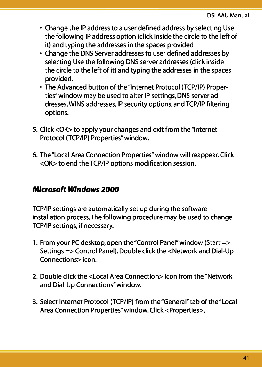 Corega user manual Microsoft Windows, DSLAAU Manual 