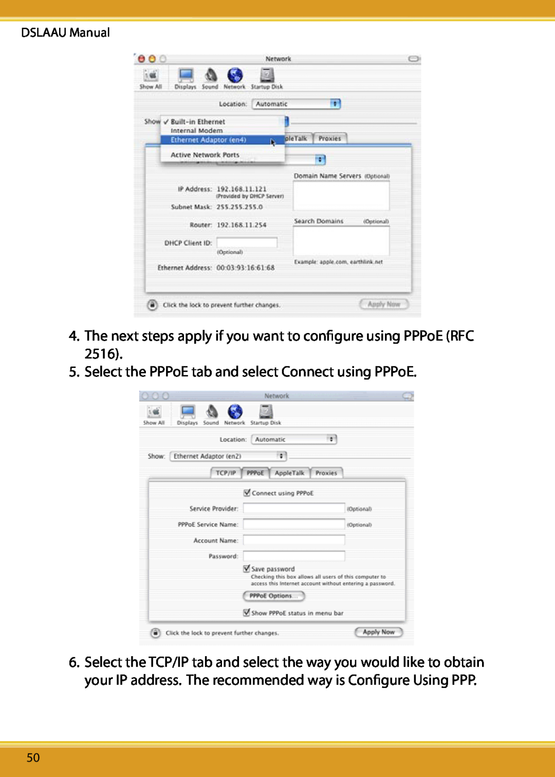 Corega user manual The next steps apply if you want to conﬁgure using PPPoE RFC, DSLAAU Manual 