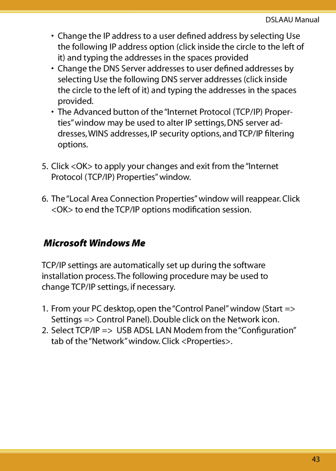 Corega DSLAAU user manual Microsoft Windows Me 