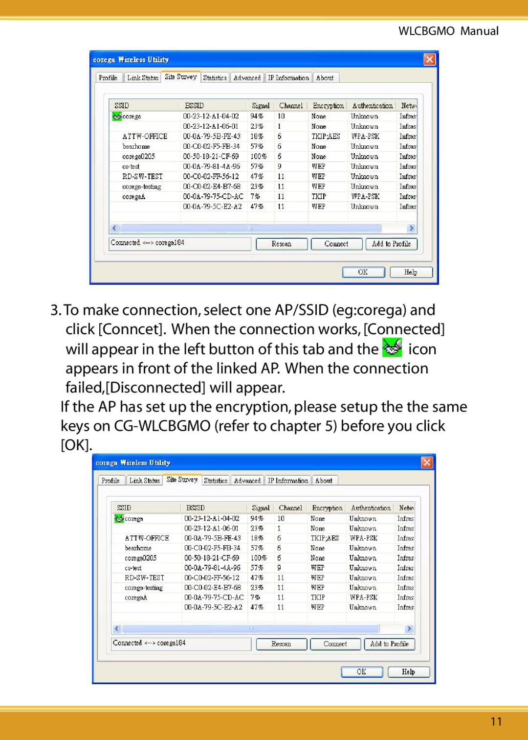 Corega WLCBGMO user manual Wlcbgmo Manual 