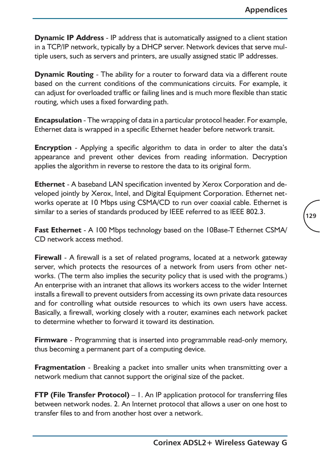 Corinex Global ADSL2+ manual 129 