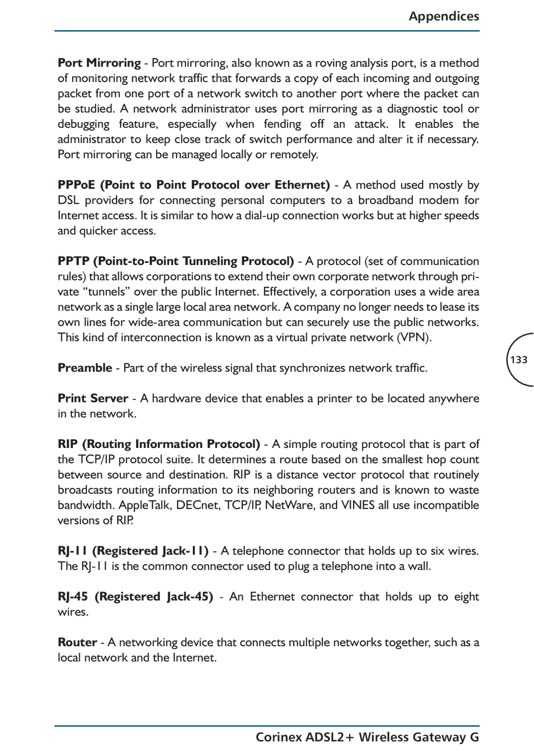 Corinex Global ADSL2+ manual 133 