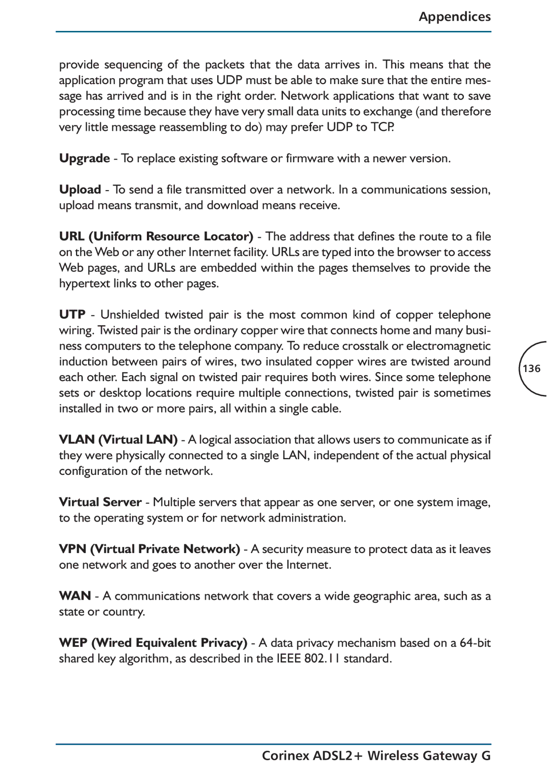 Corinex Global ADSL2+ manual 136 