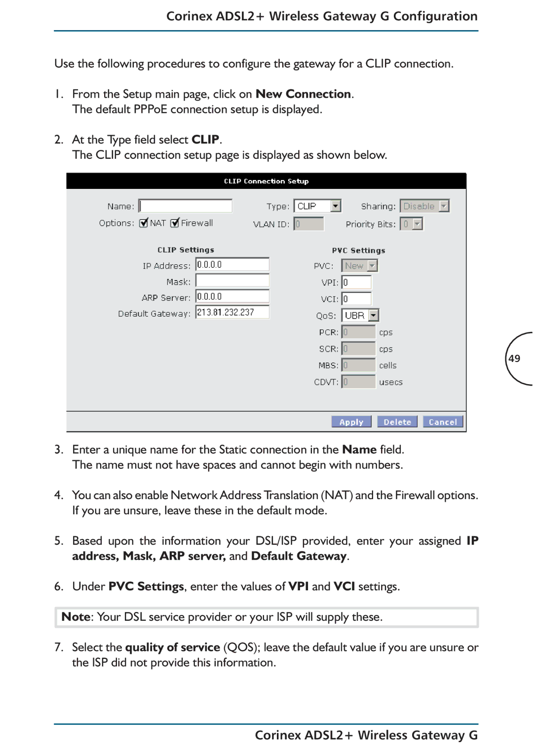 Corinex Global manual Corinex ADSL2+ Wireless Gateway G Configuration 