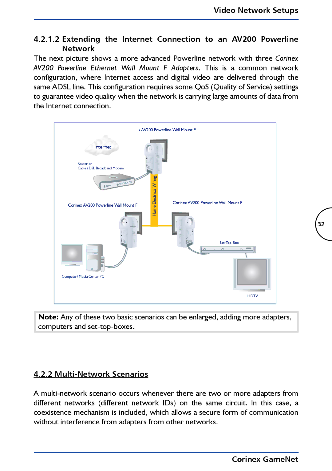 Corinex Global GameNet manual Multi-Network Scenarios, Internet 