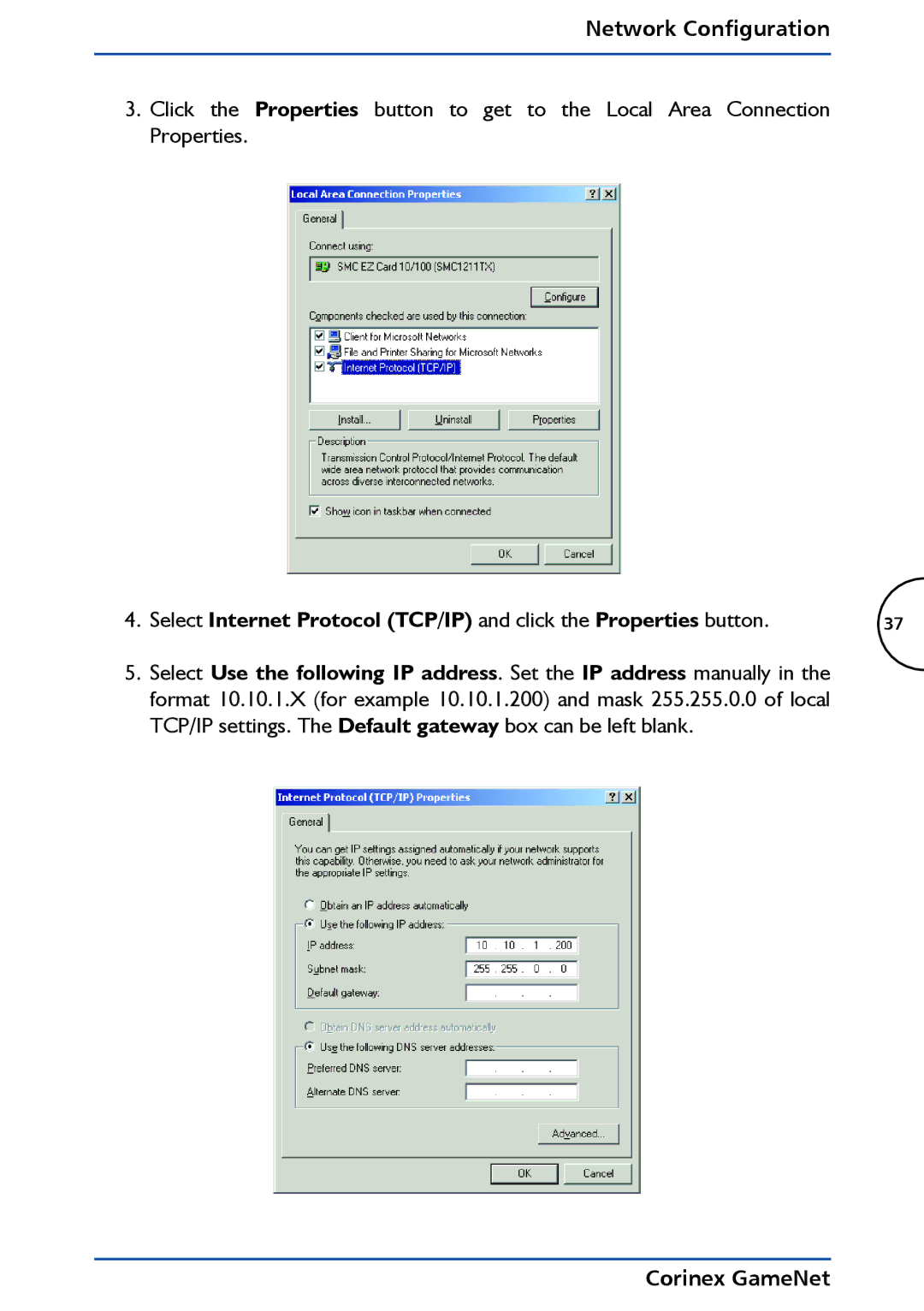 Corinex Global GameNet manual Network Configuration 