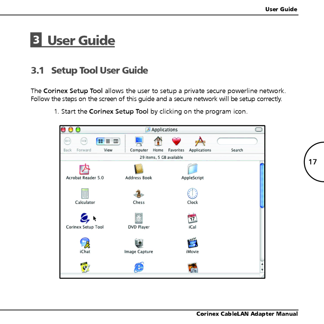 Corinex Global MAC OS X manual Setup Tool User Guide 