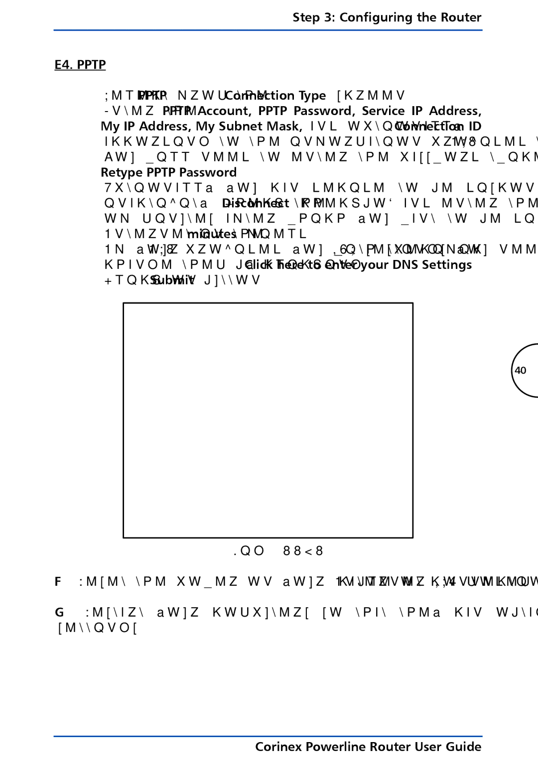 Corinex Global Powerline Router manual E4. Pptp 