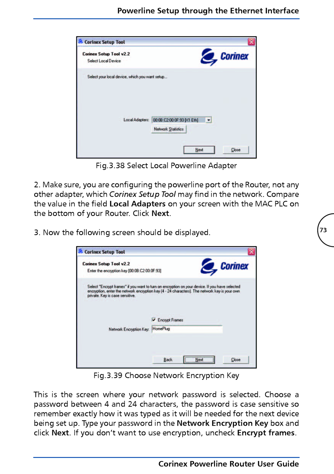 Corinex Global Powerline Router manual Now the following screen should be displayed 