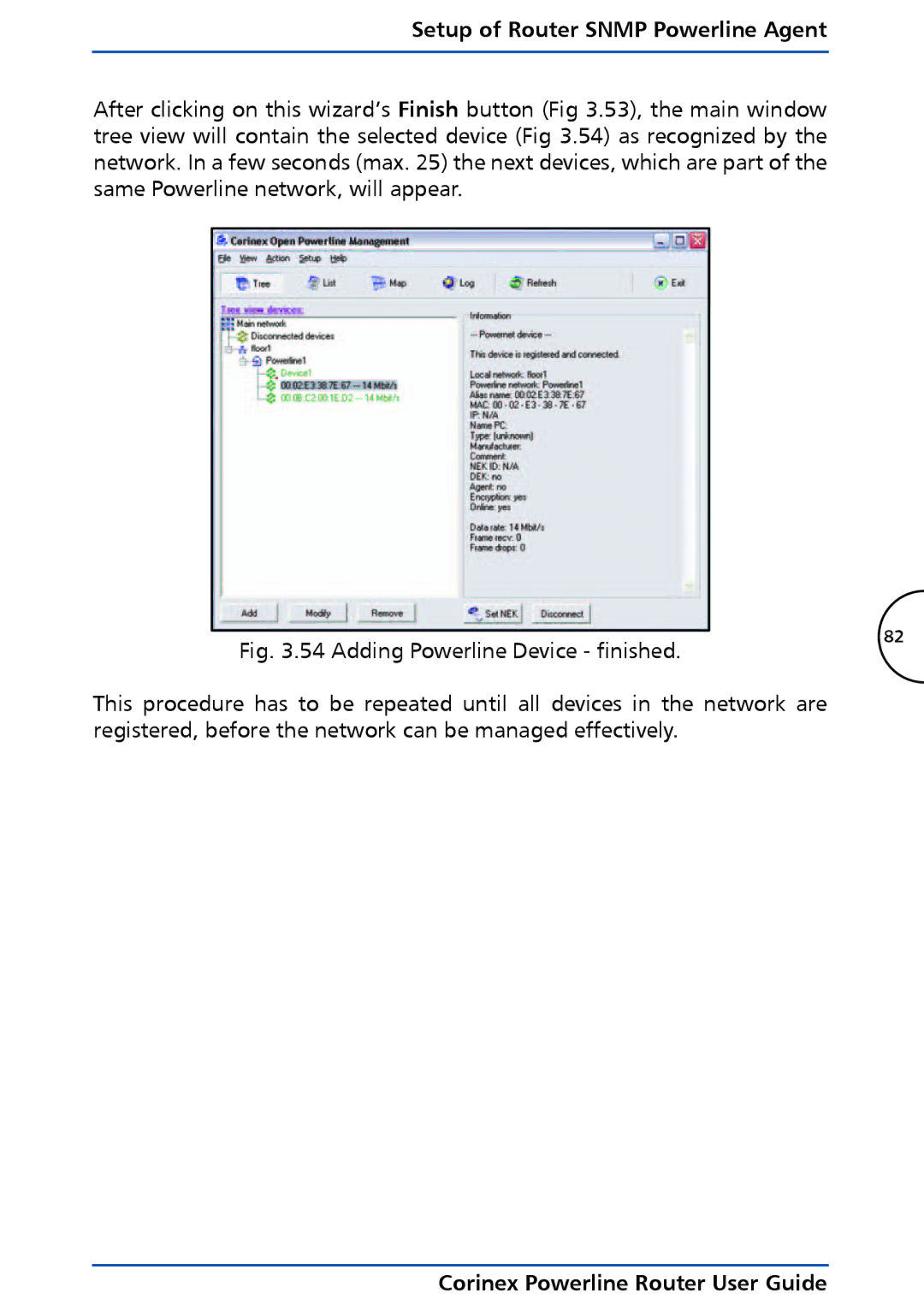 Corinex Global Powerline Router manual Setup of Router Snmp Powerline Agent 