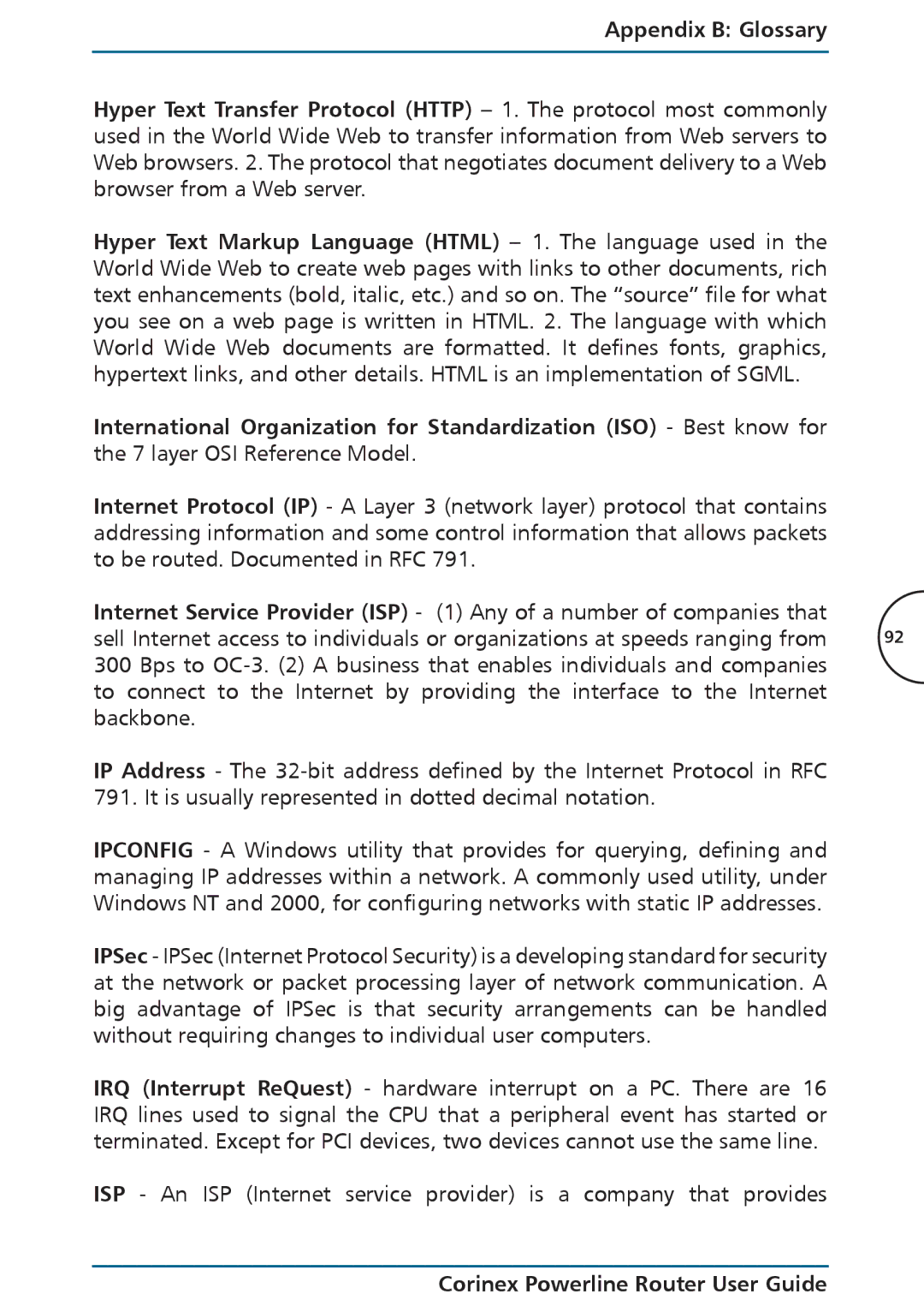 Corinex Global Powerline Router manual Hyper Text Markup Language Html 1. The language used 