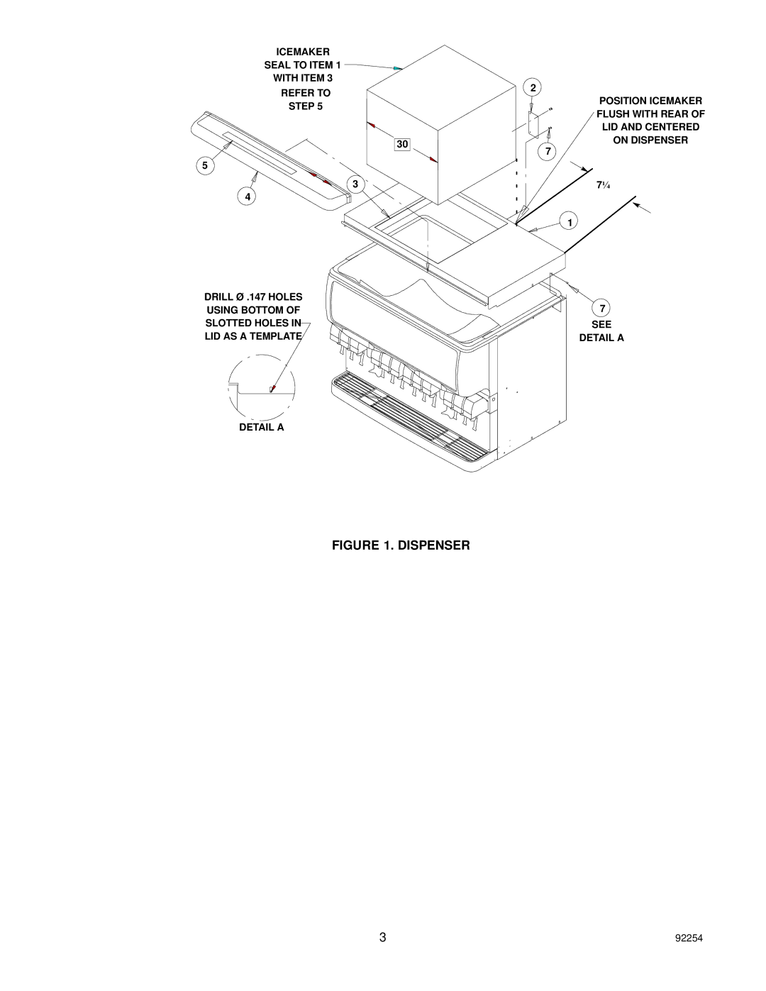 Cornelius 08027, 08030, 29505 installation instructions Dispenser 