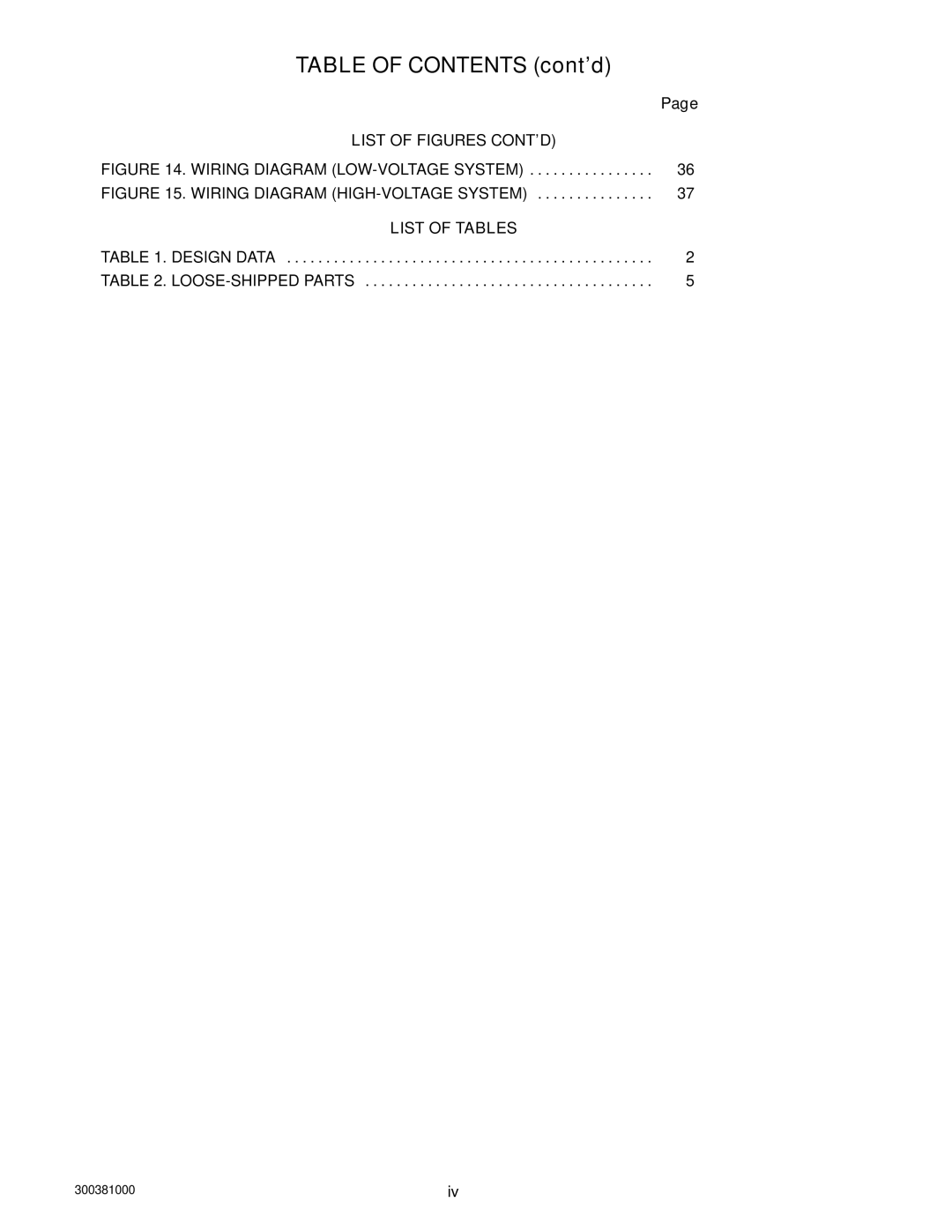 Cornelius 000, 10 installation manual LOOSE-SHIPPED Parts 