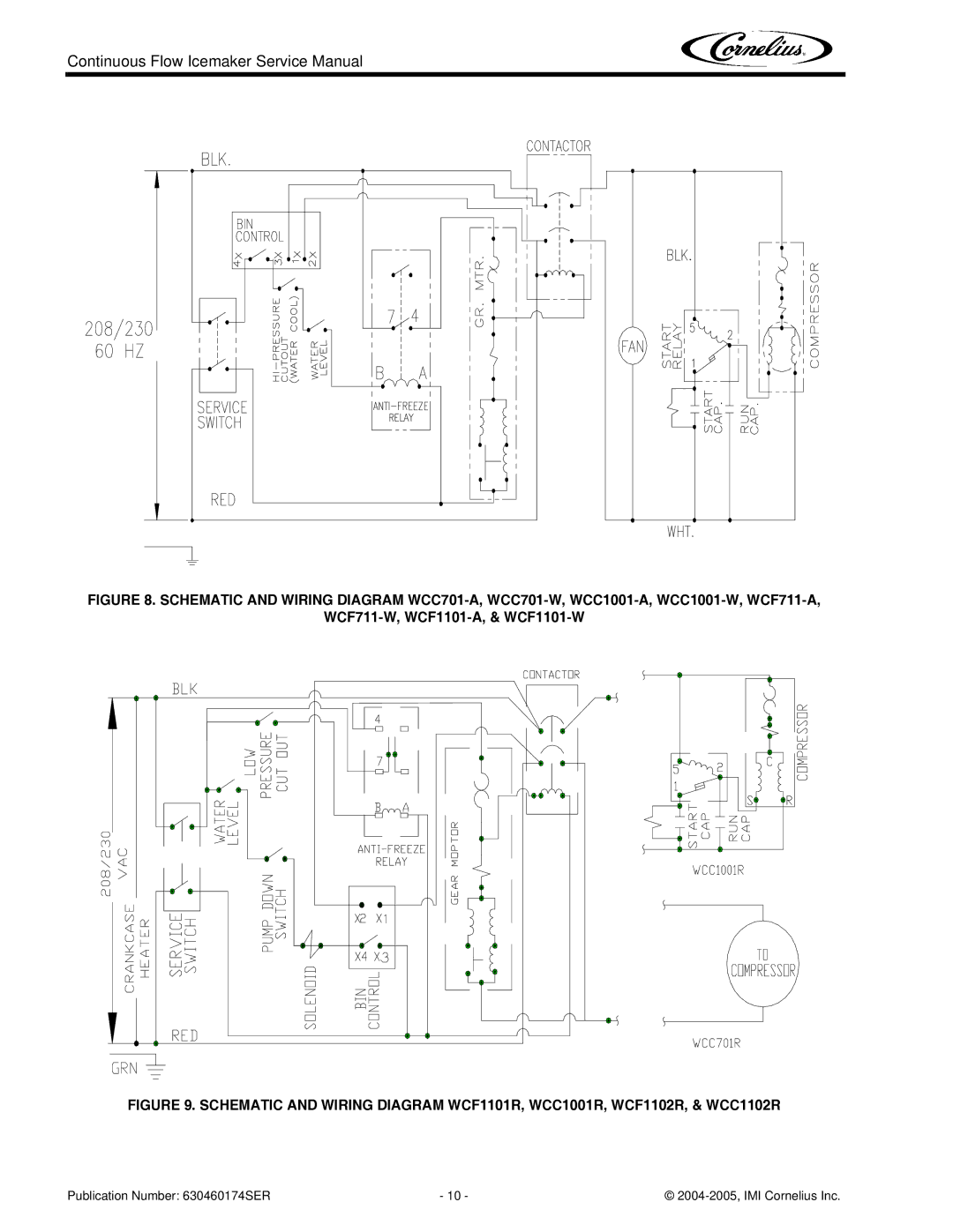 Cornelius 1000 service manual WCF711-W, WCF1101-A, & WCF1101-W 