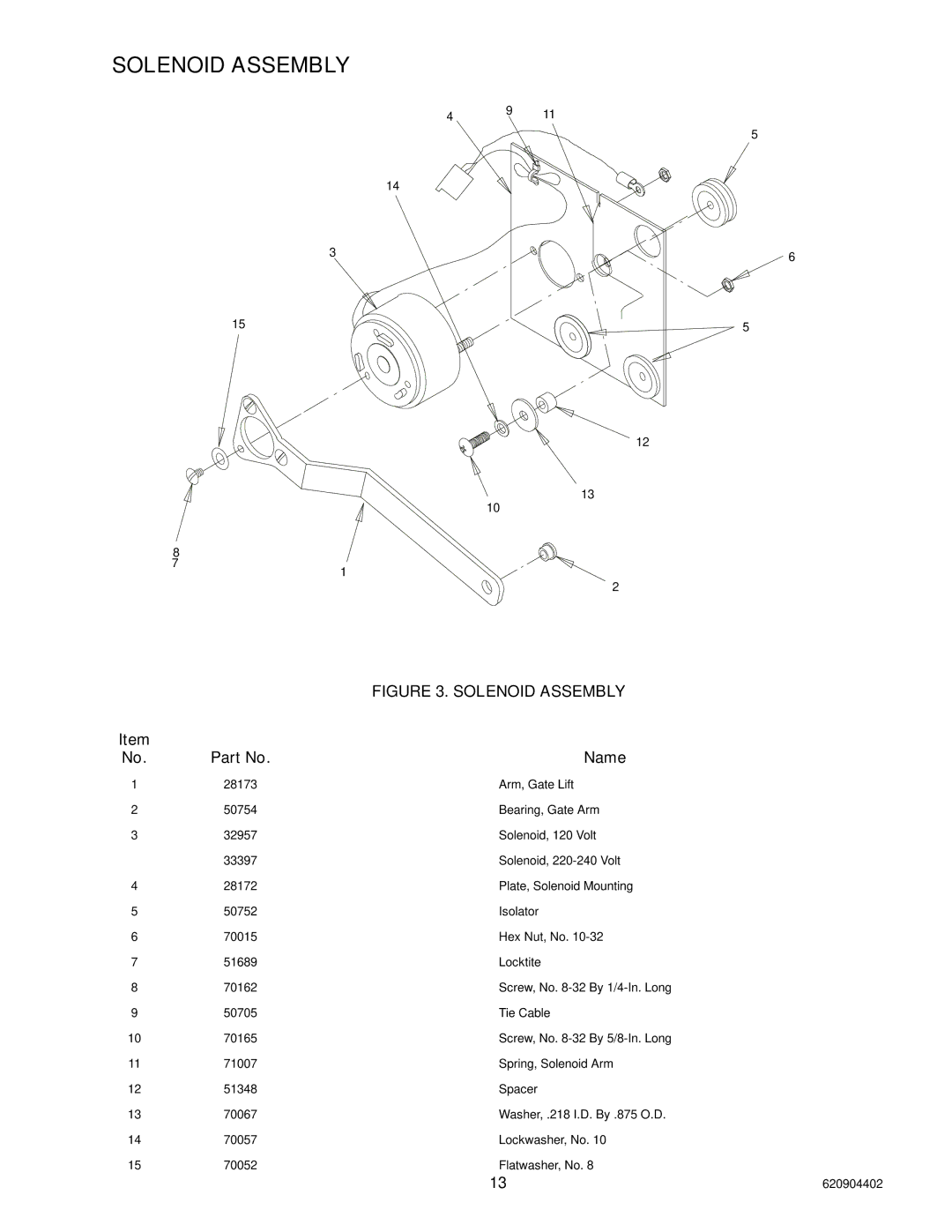 Cornelius 150 8 Valve manual Solenoid Assembly 