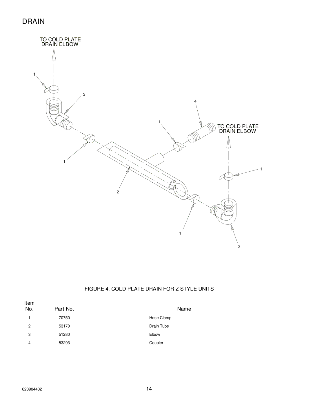 Cornelius 150 8 Valve manual To Cold Plate Drain Elbow 