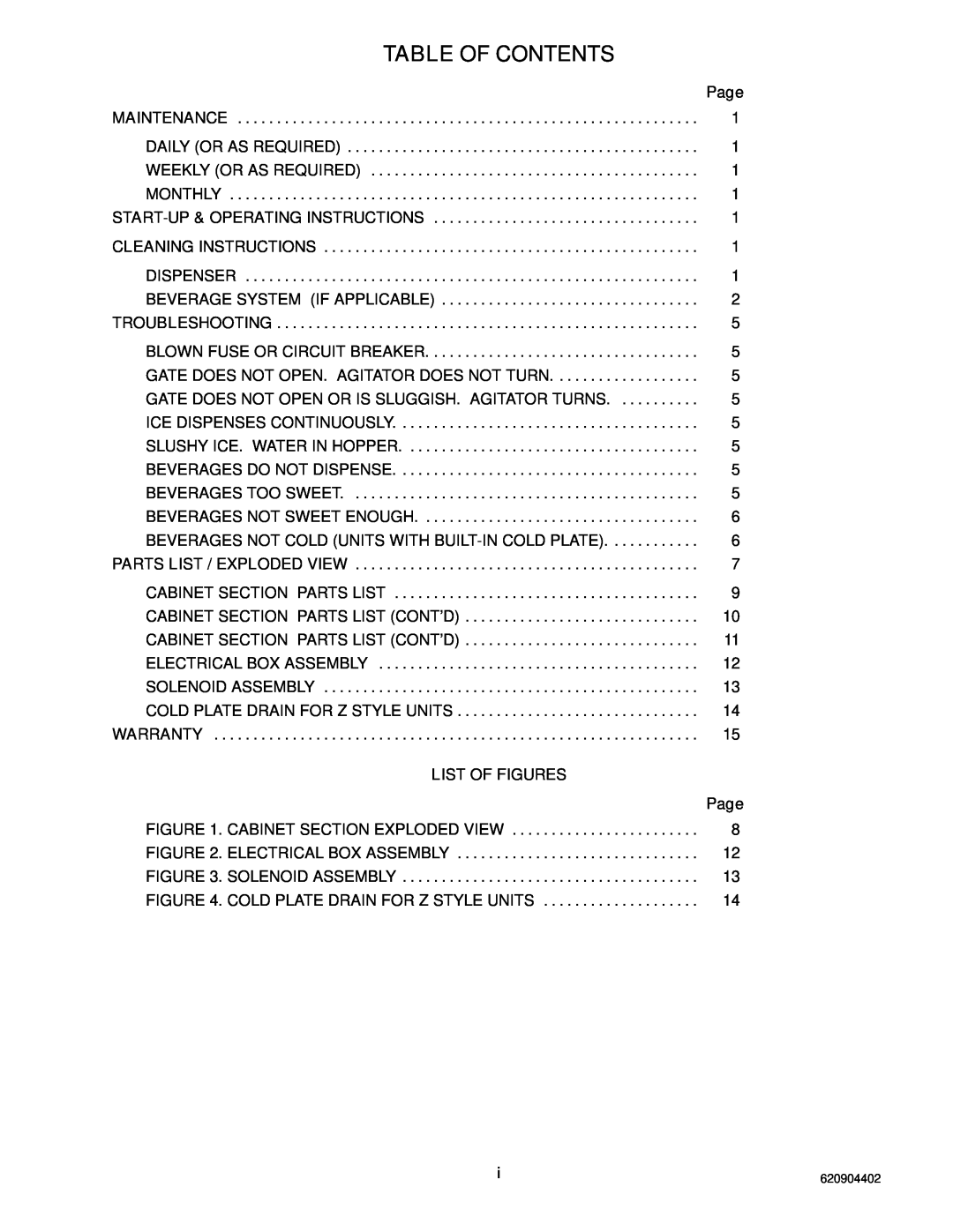 Cornelius 150 8 Valve manual Table Of Contents, List Of Figures 