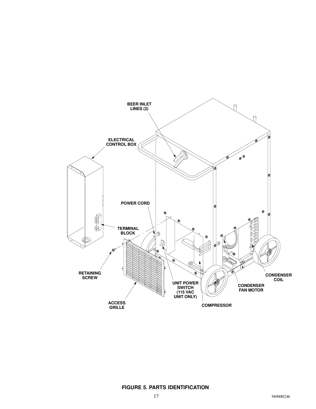 Cornelius 1550 installation manual Parts Identification 