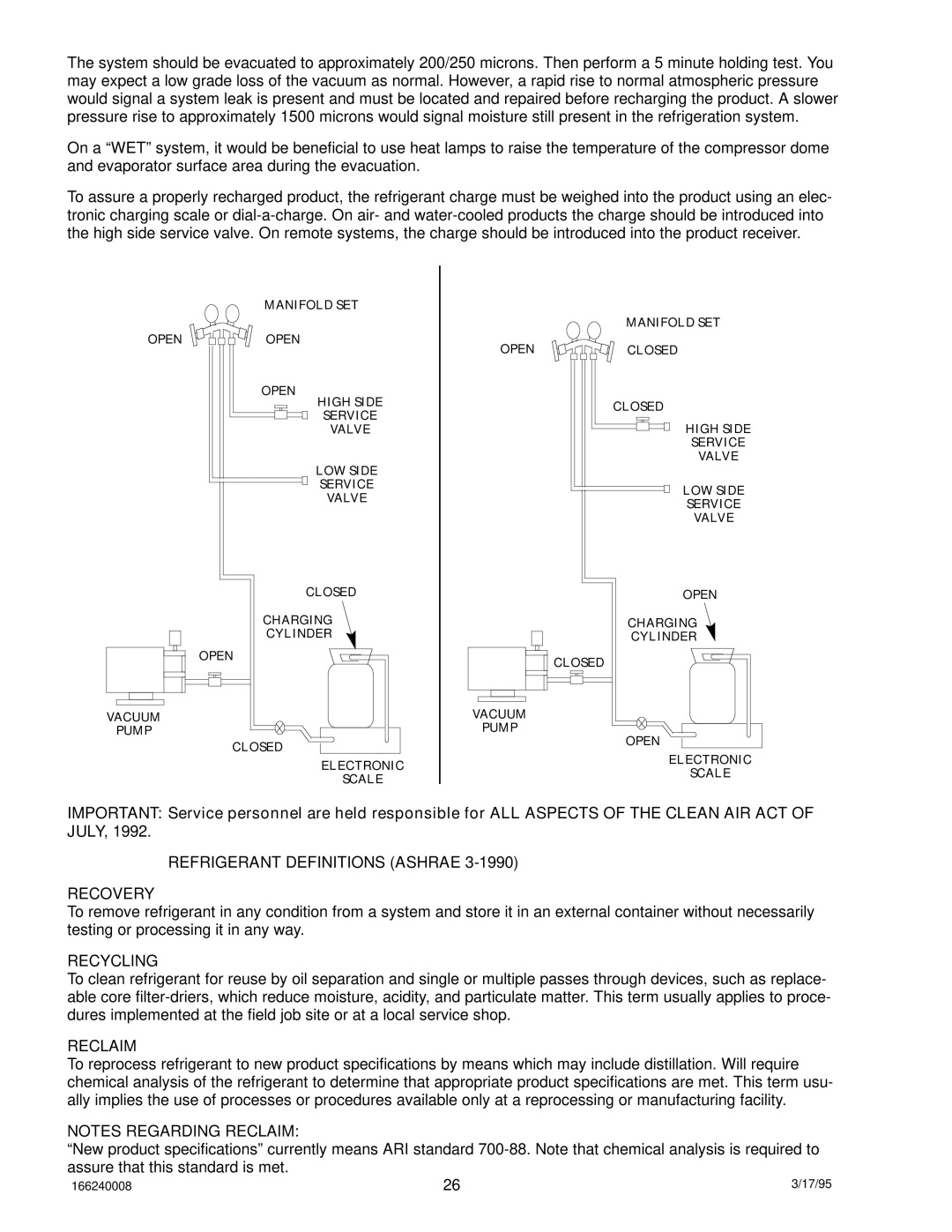 Cornelius 322 manual Refrigerant Definitions Ashrae 