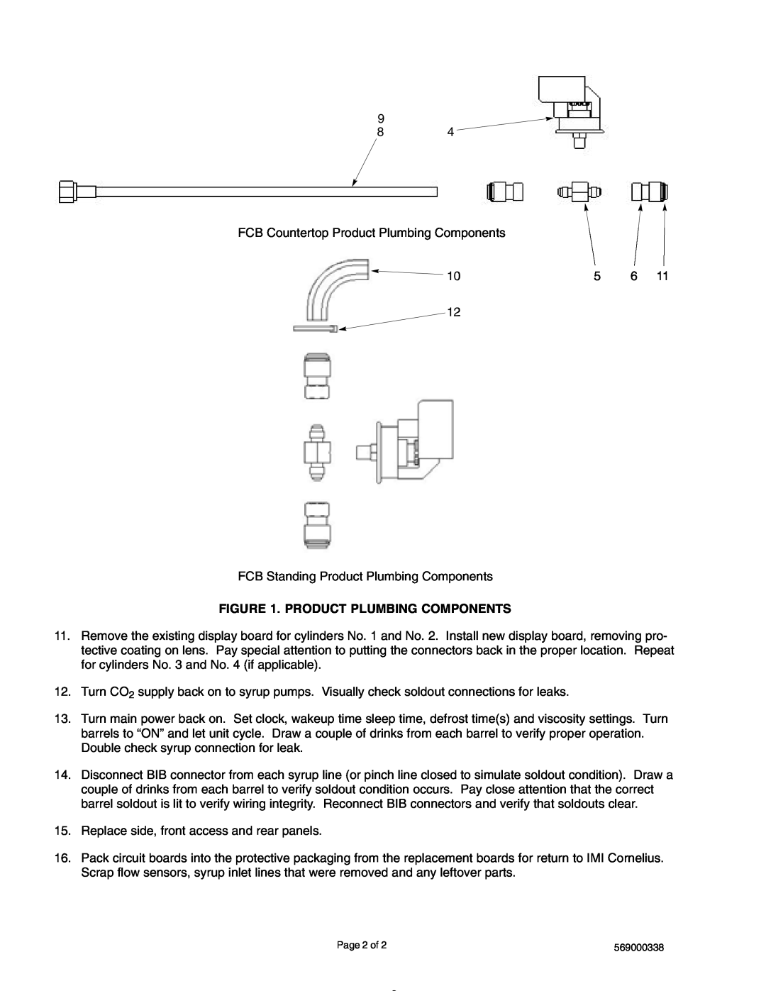 Cornelius 569000689 installation instructions Product Plumbing Components 
