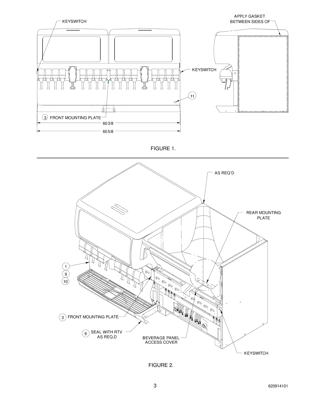 Cornelius 629085101, 629080214, 29677 installation instructions Keyswitch 