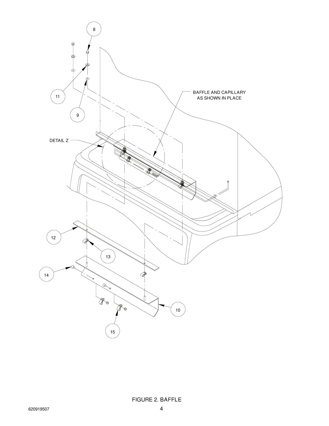 Cornelius 620037007, 629087905, 629087903, 620919507, 620701901, 620043506 installation instructions Baffle 