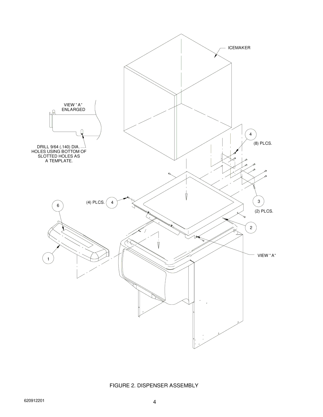 Cornelius 620912201, 70217, 90221, 630000191, 630200153, 52994, 50904, 22127 manual Dispenser Assembly 