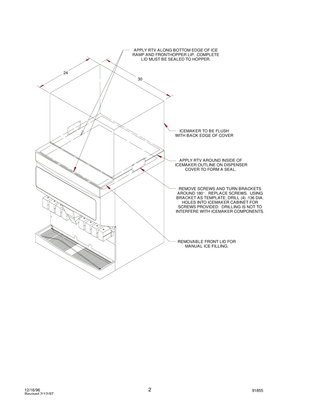 Cornelius CM1000 installation instructions 12/16/96 91855 Revised 2/12/97 