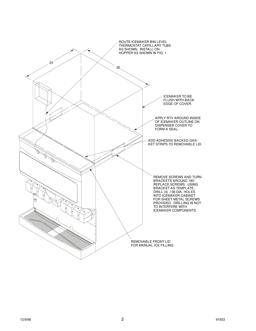 Cornelius CM650, CM450, DB200, CM500 installation instructions 91933 