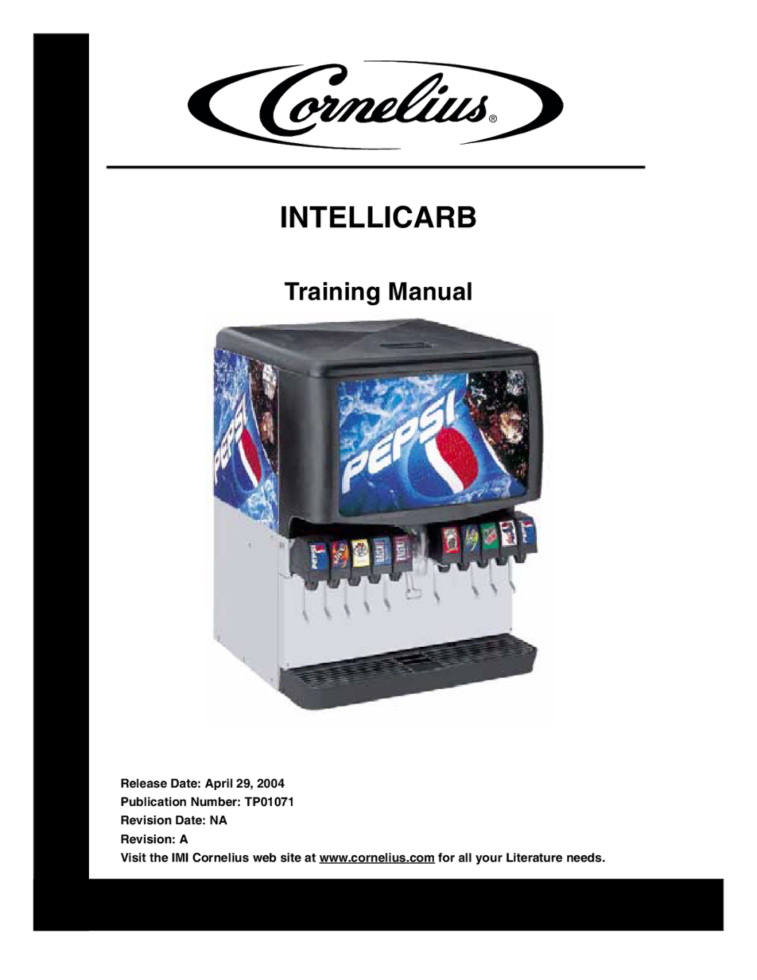 Cornelius Cold Beverage Dispenser manual Intellicarb 