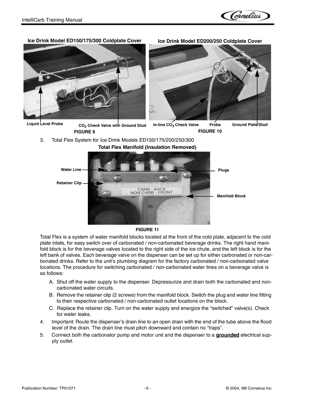 Cornelius Cold Beverage Dispenser manual Total Flex Manifold Insulation Removed 