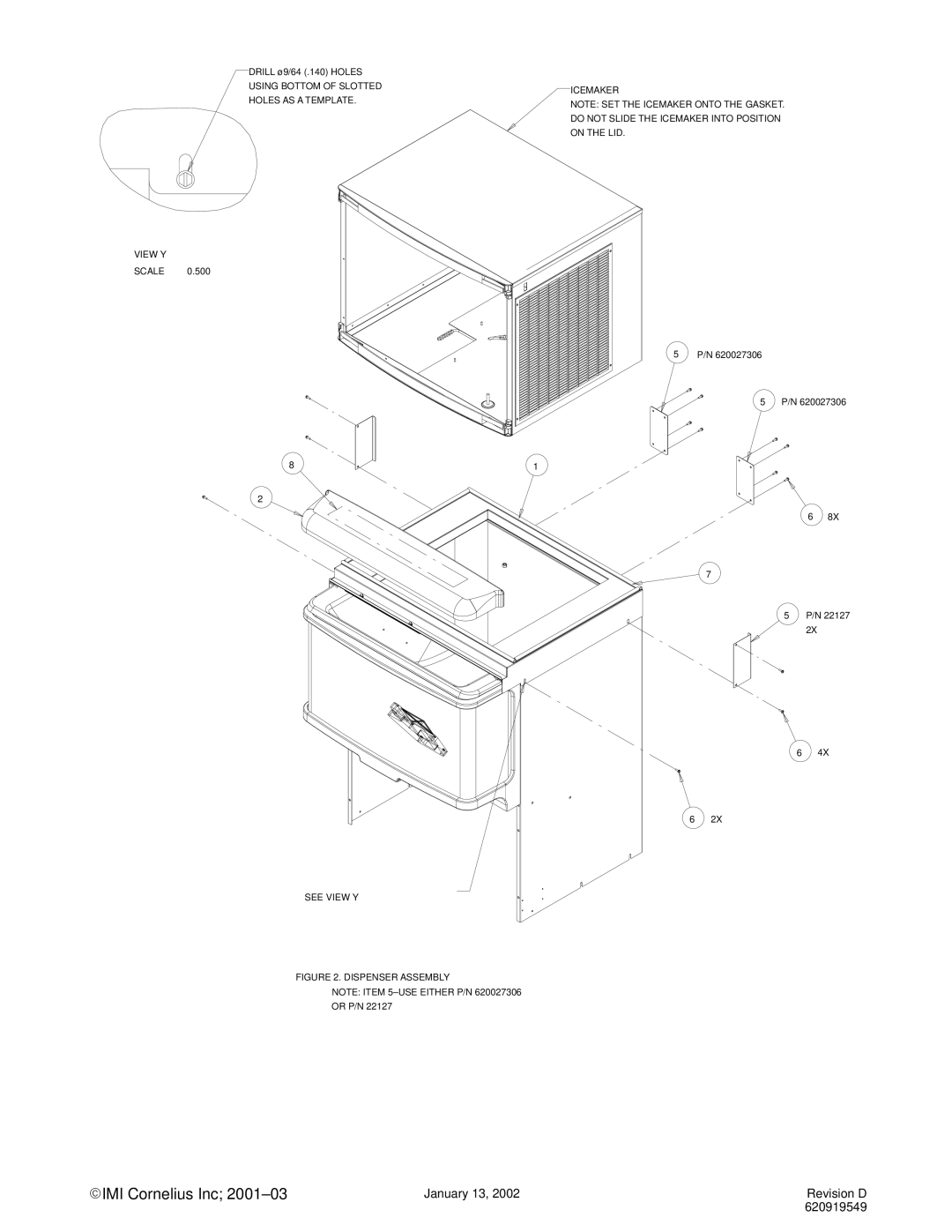 Cornelius ED 100, ED 150, ED 175 manual Dispenser Assembly 