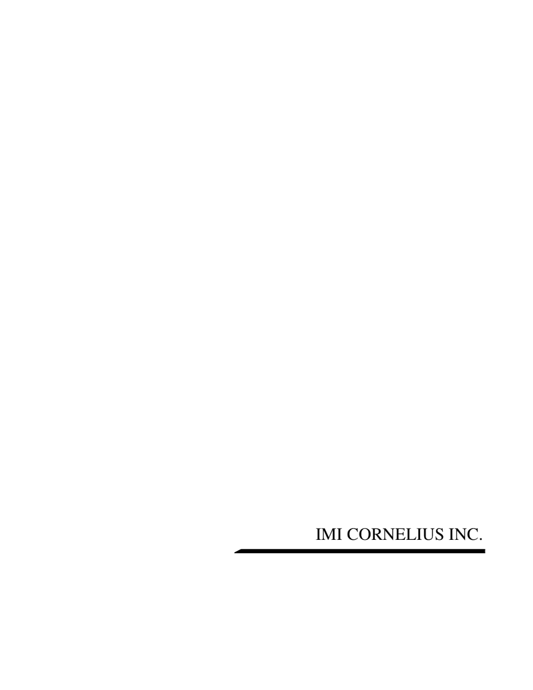 Cornelius ED-250 BCP installation manual IMI Cornelius INC 