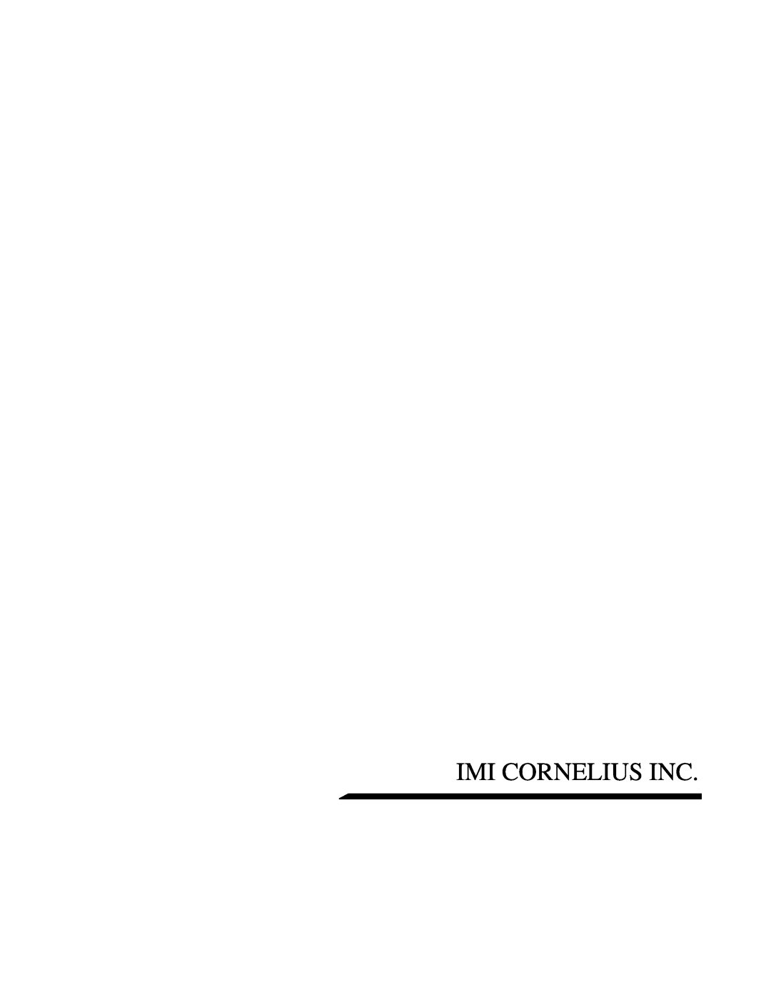 Cornelius ED-250 BCP installation manual Imi Cornelius Inc 